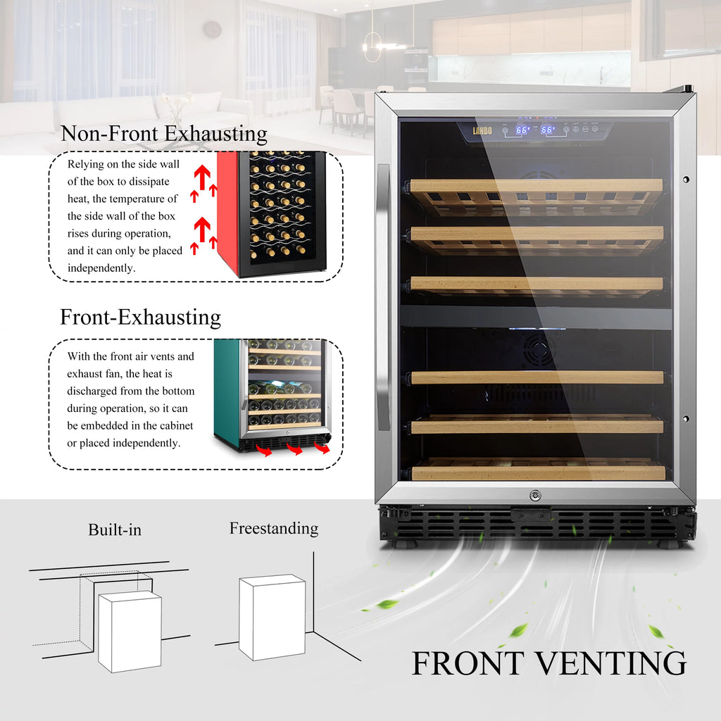 24 inch 44 Bottle Dual Zone Wine Cooler O9251