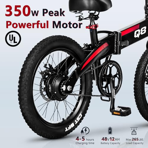 Folding Electric Bike with 576WH Removable Battery, 500W Motor, 20MPH Q89442