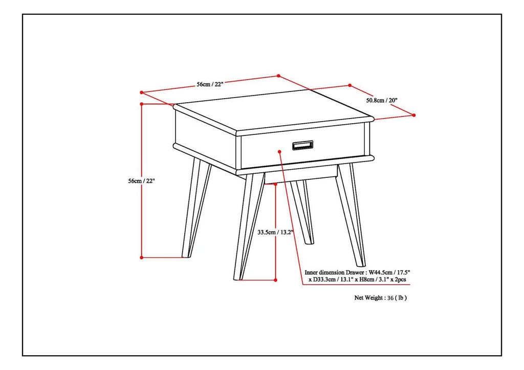Mid Century End Table Y713060