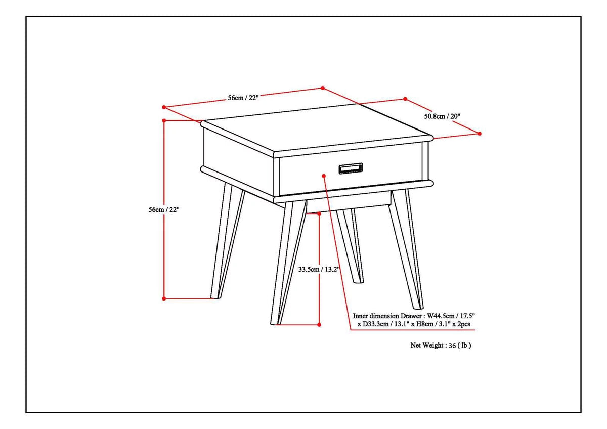 Mid Century End Table Y713060