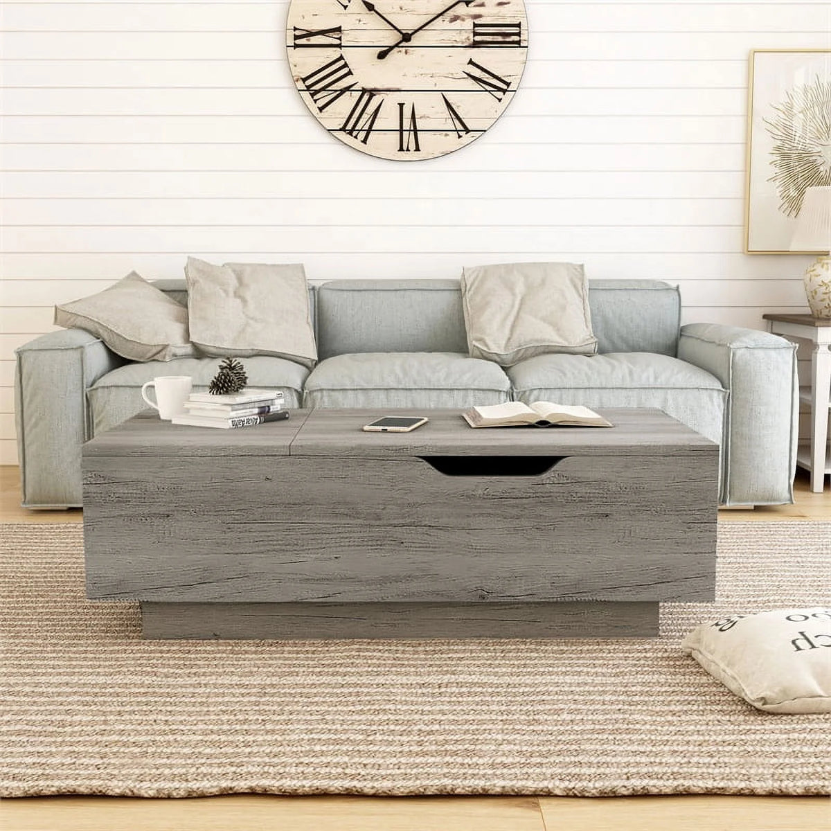 Wood Lift Top Coffee Table in Vintage Gray Oak S579877