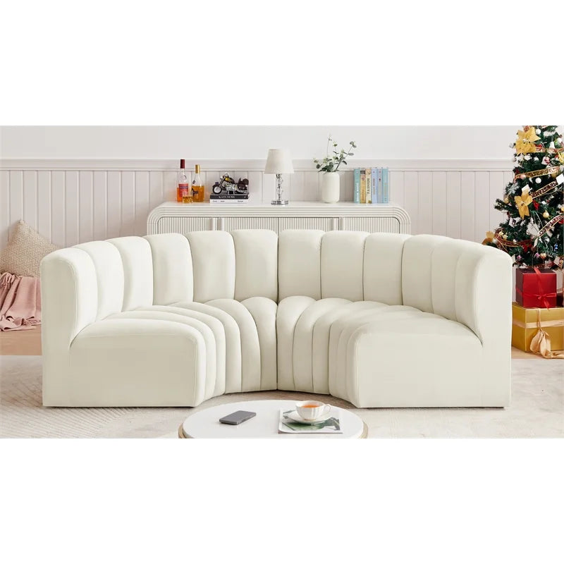 Cream Velvet Modular Sofa H8116