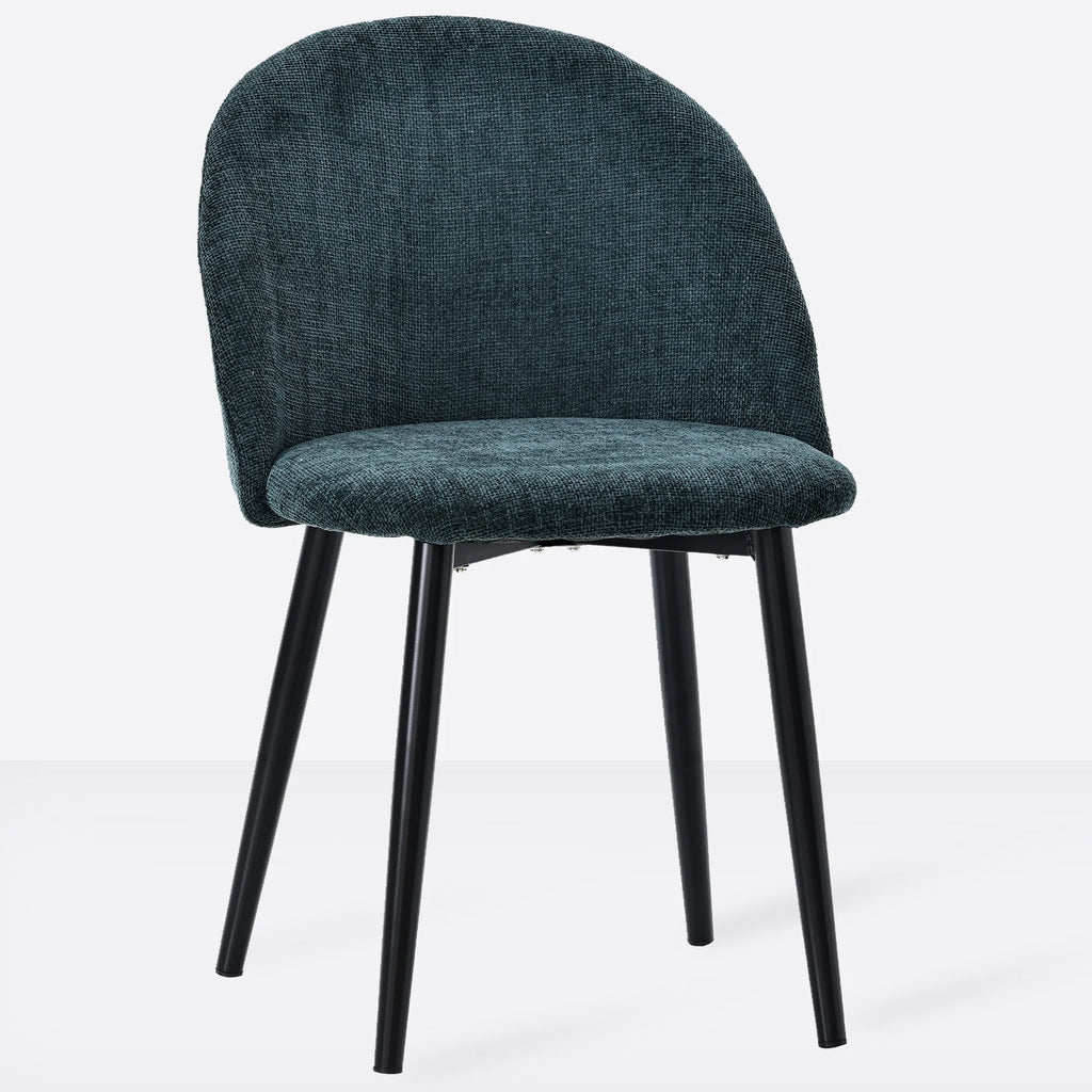 Green Linen Fabric Dining Chairs Set of 2 W9459