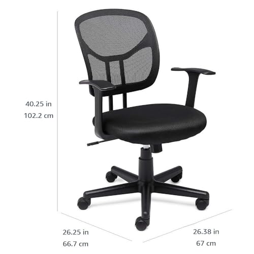 Black Mesh Adjustable Office Desk Chair with Armrests K592693