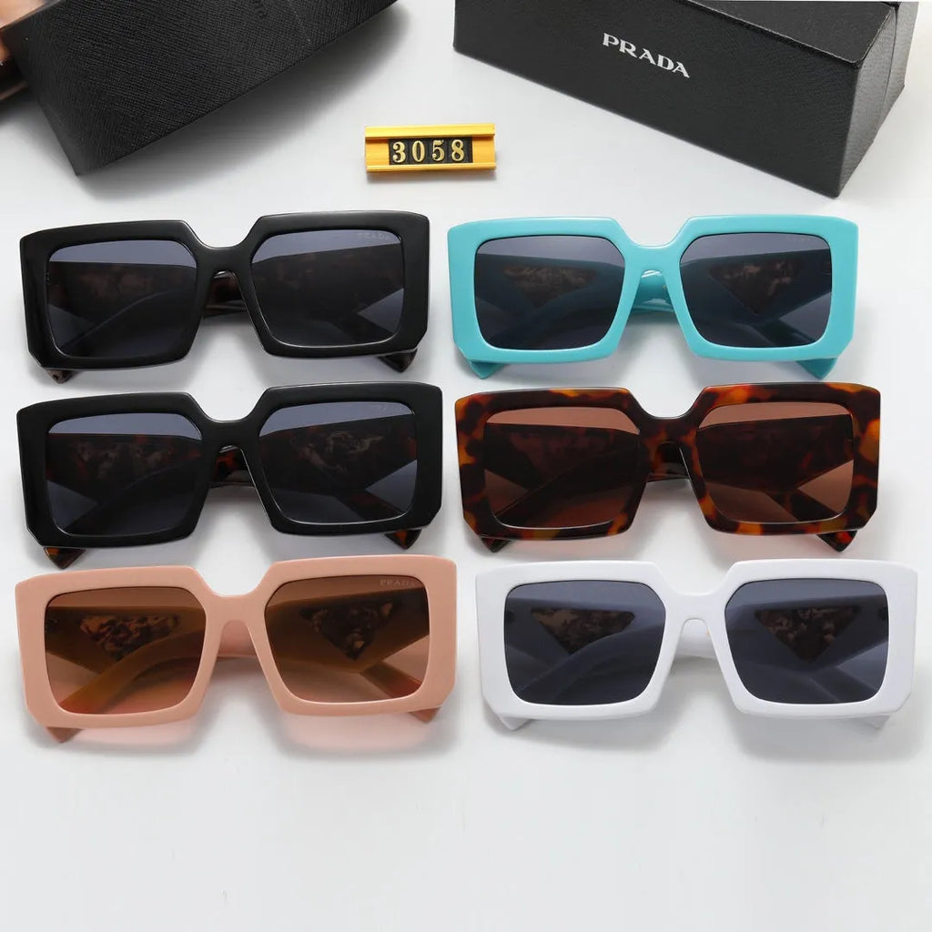 Triangle Letter Leopard Print Polarized Sunglasses T4564
