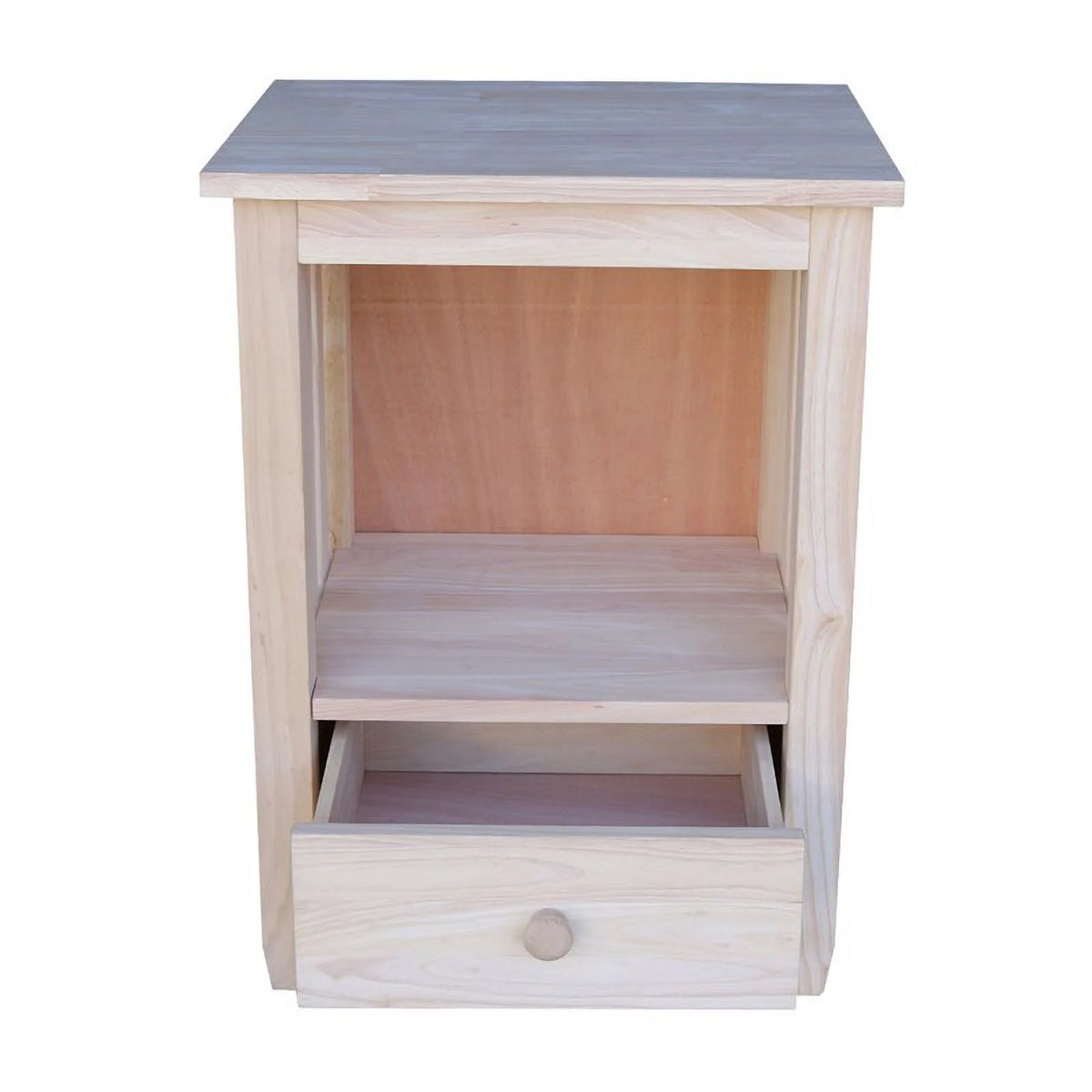 Solid Wood Unfinished End Table with Drawer D544162