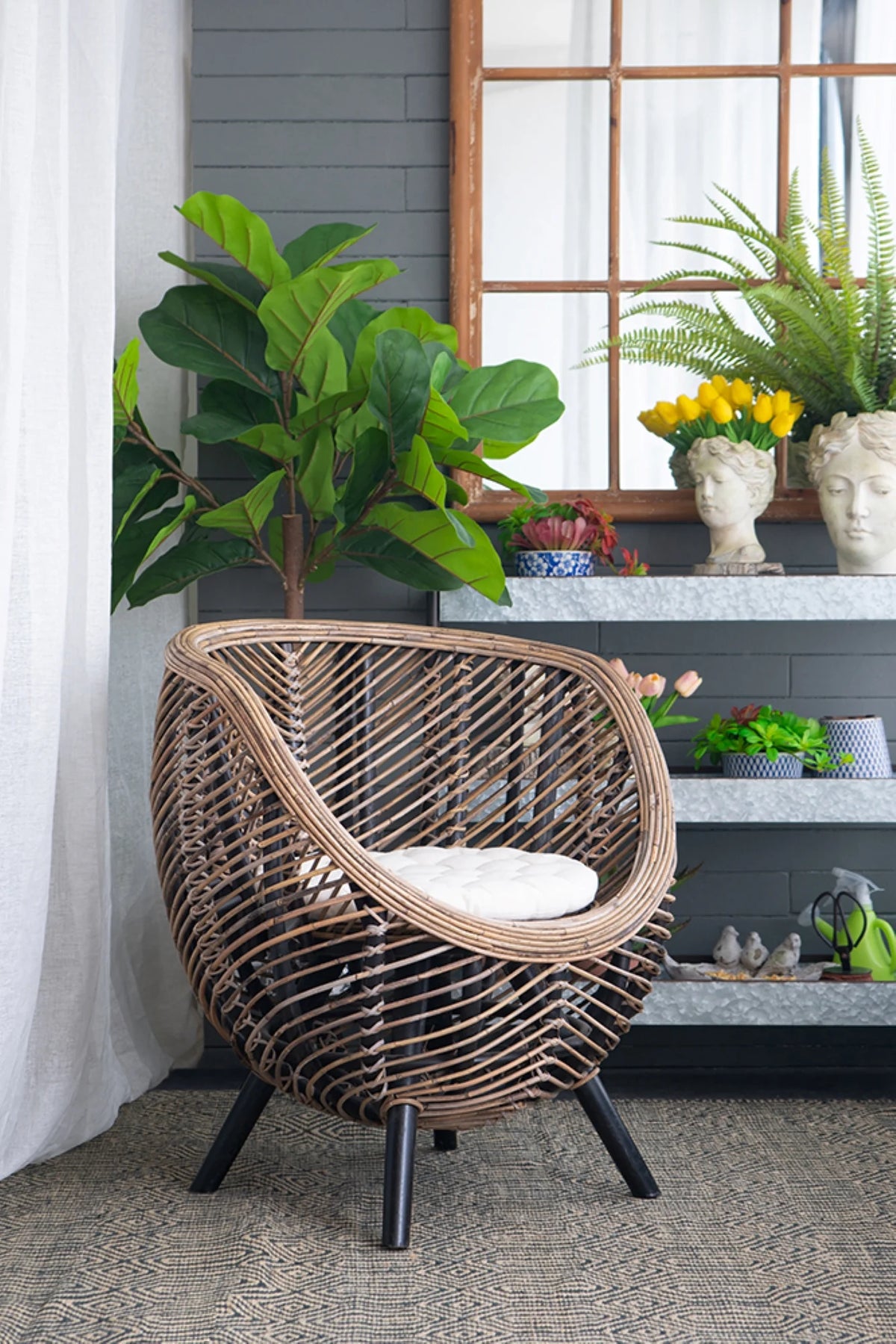 Brown Rattan Accent Chair C147