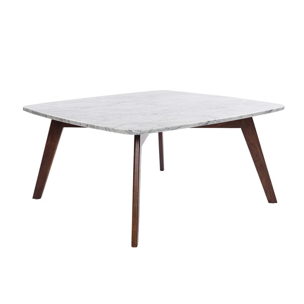 White and Brown Square Marble Coffee Table M9767