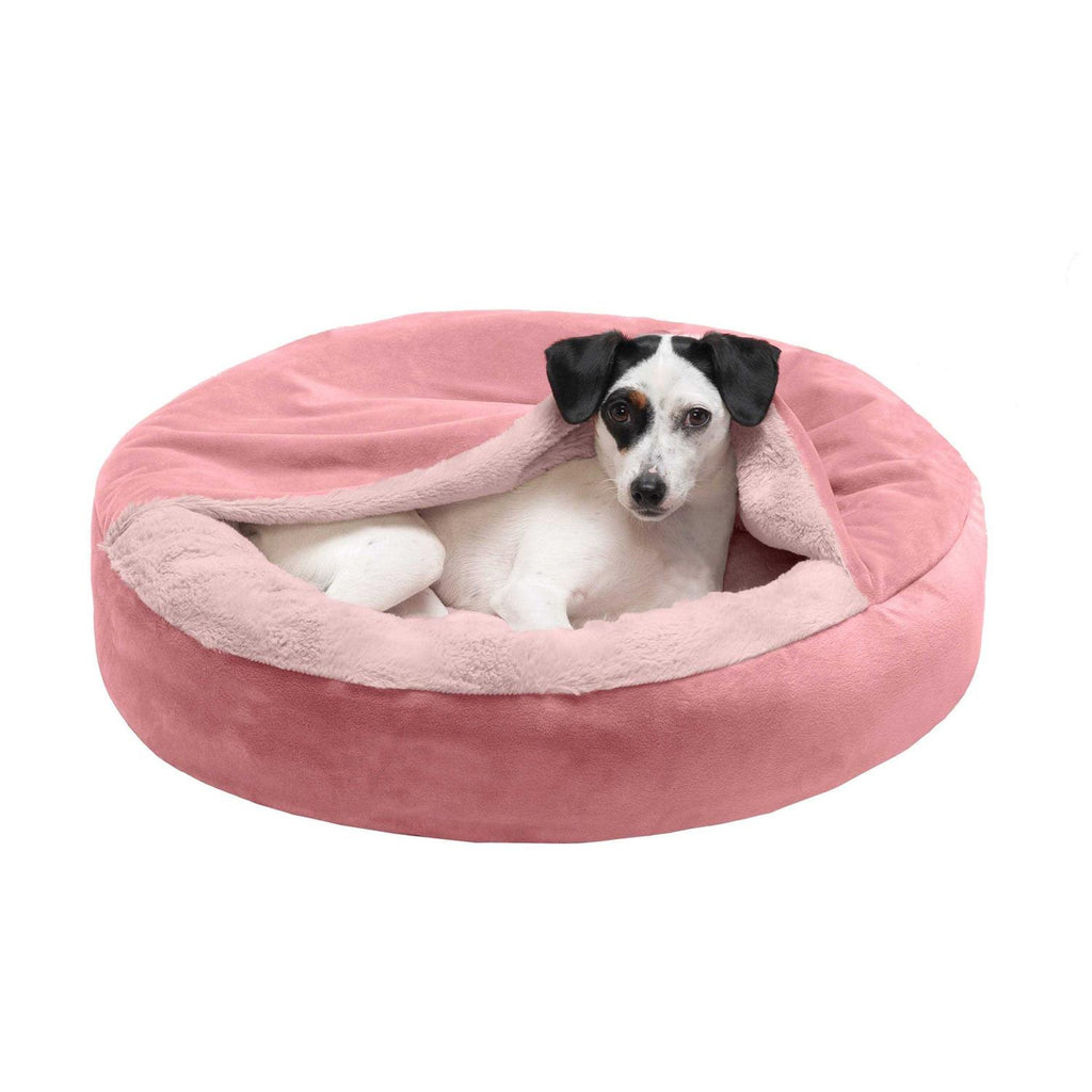 Velvet Faux Fur Hooded Donut Bed R347395