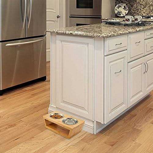 Elevated Dog Bowl Stand with 4 Stainless Steel Bowls Z130789
