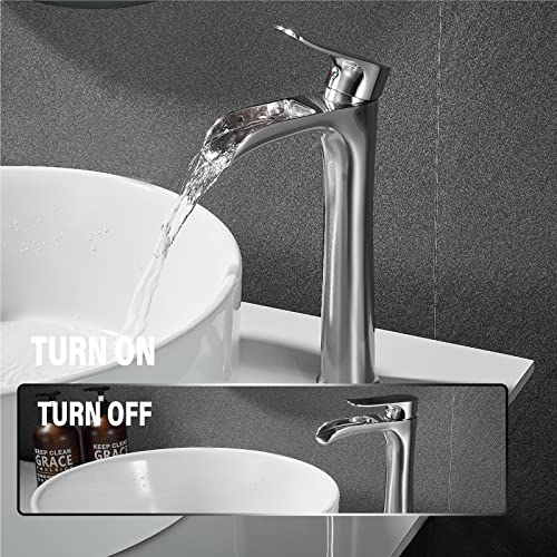 Matte Black Single Hole Waterfall Vessel Sink Faucet X5597