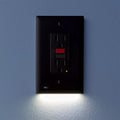 2 Pack Black GFCI Outlet Wall Plate with LED Night Light H481