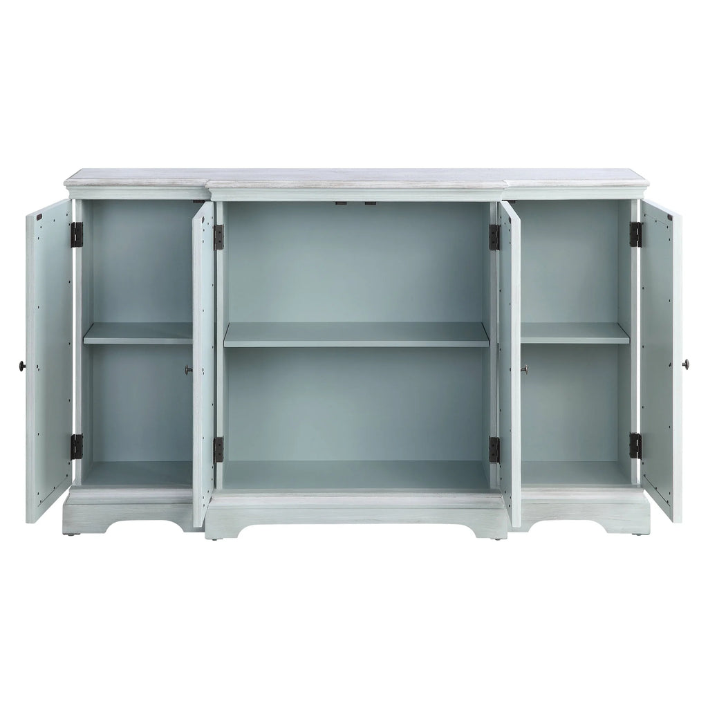 Light Teal Console Table with Door J1664