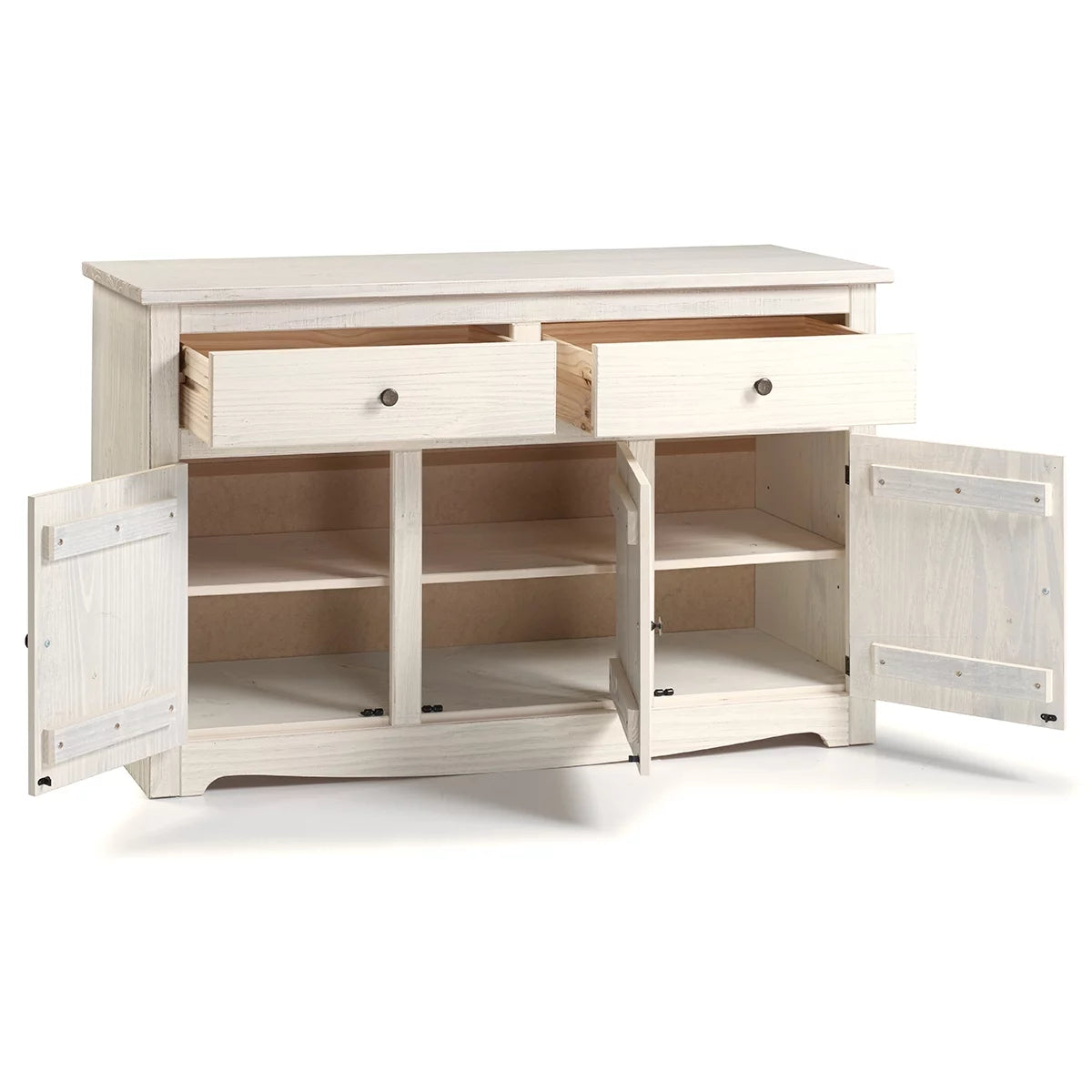 White Distressed Wood Buffet Sideboard Y8768