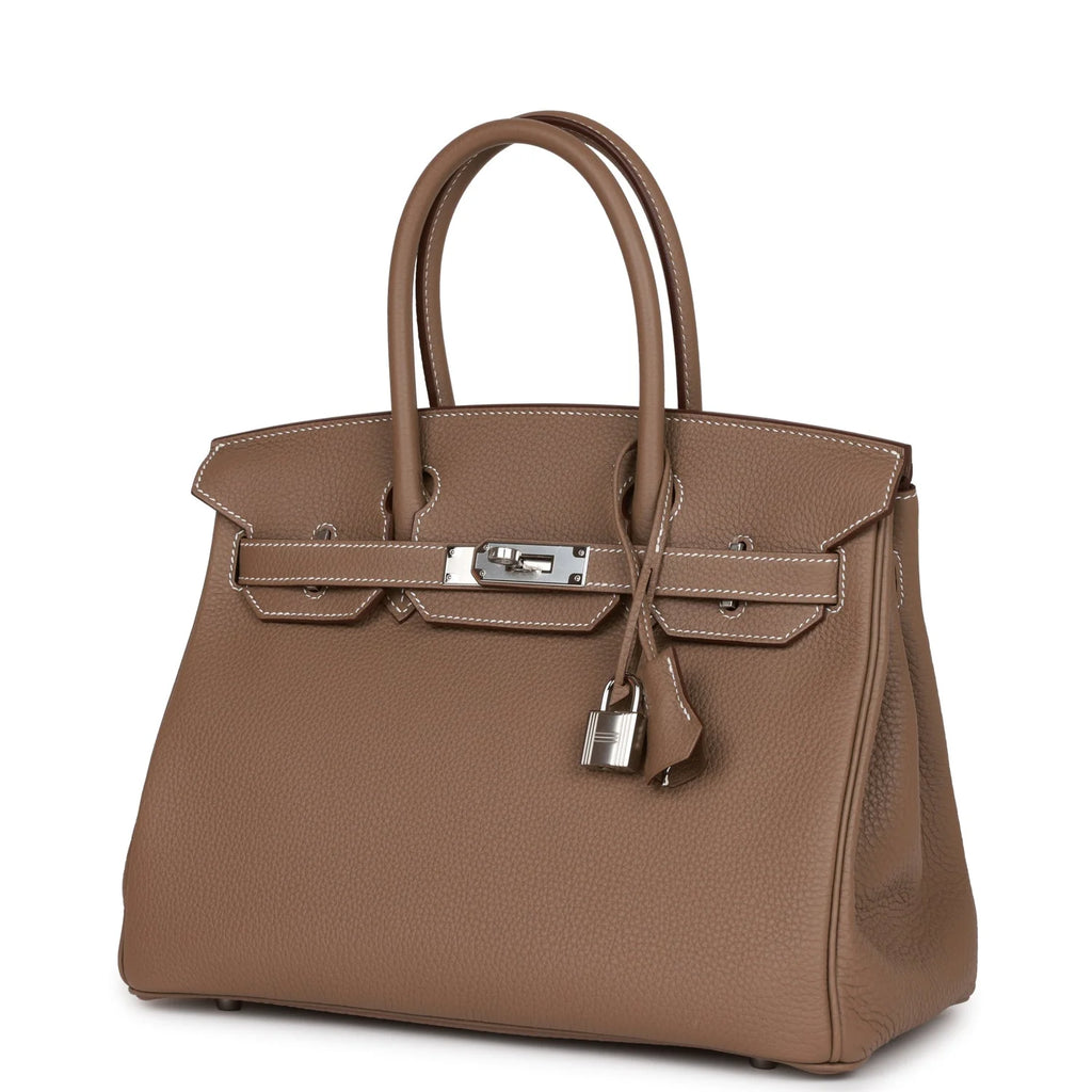 Etoupe Togo Palladium Hardware Handbag F4029