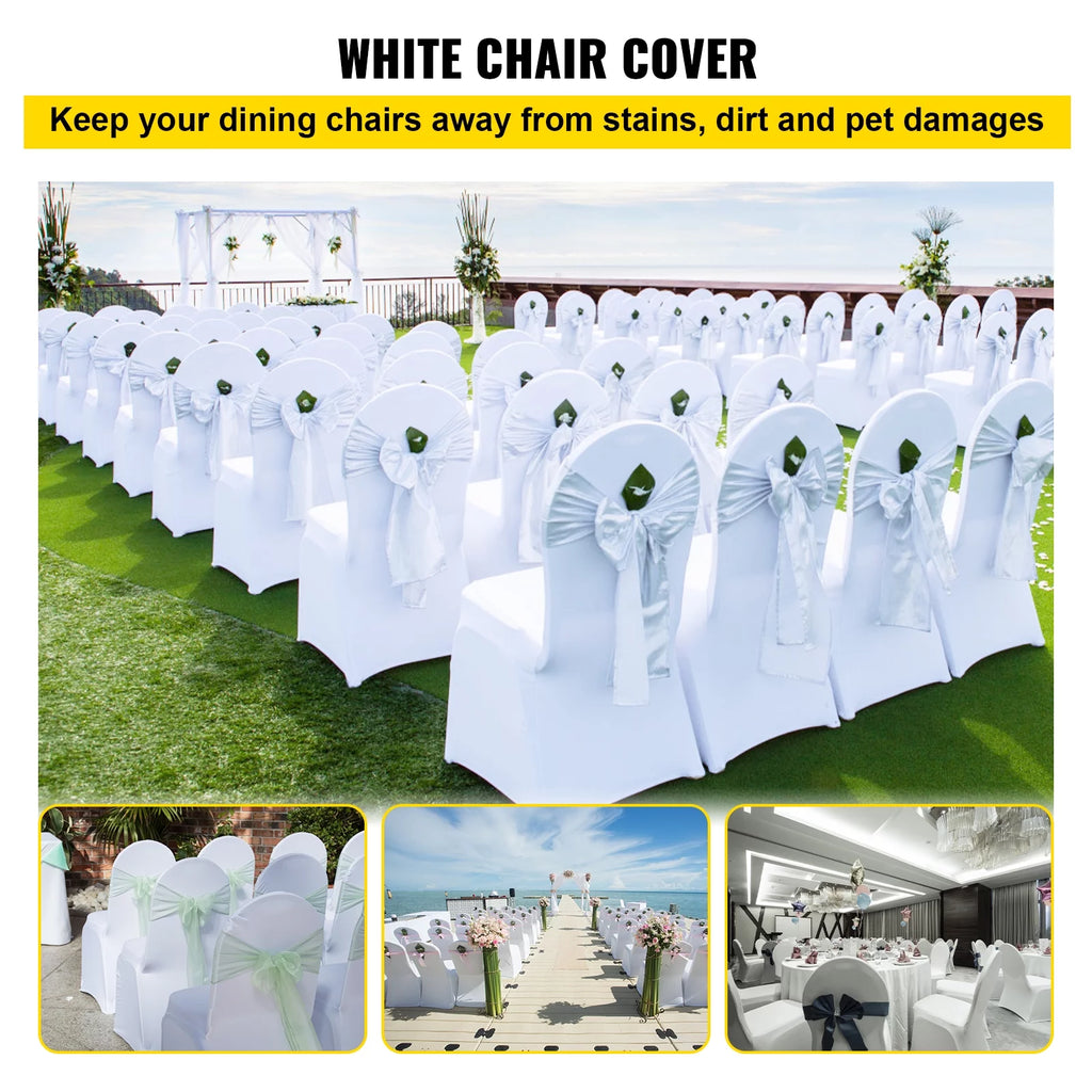 White Spandex Chair Covers 100 PCS C69028