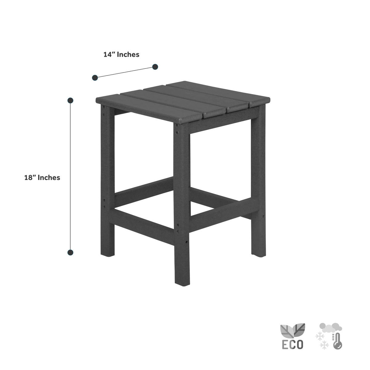 Dark Brown Plastic Outdoor Side Table N3856