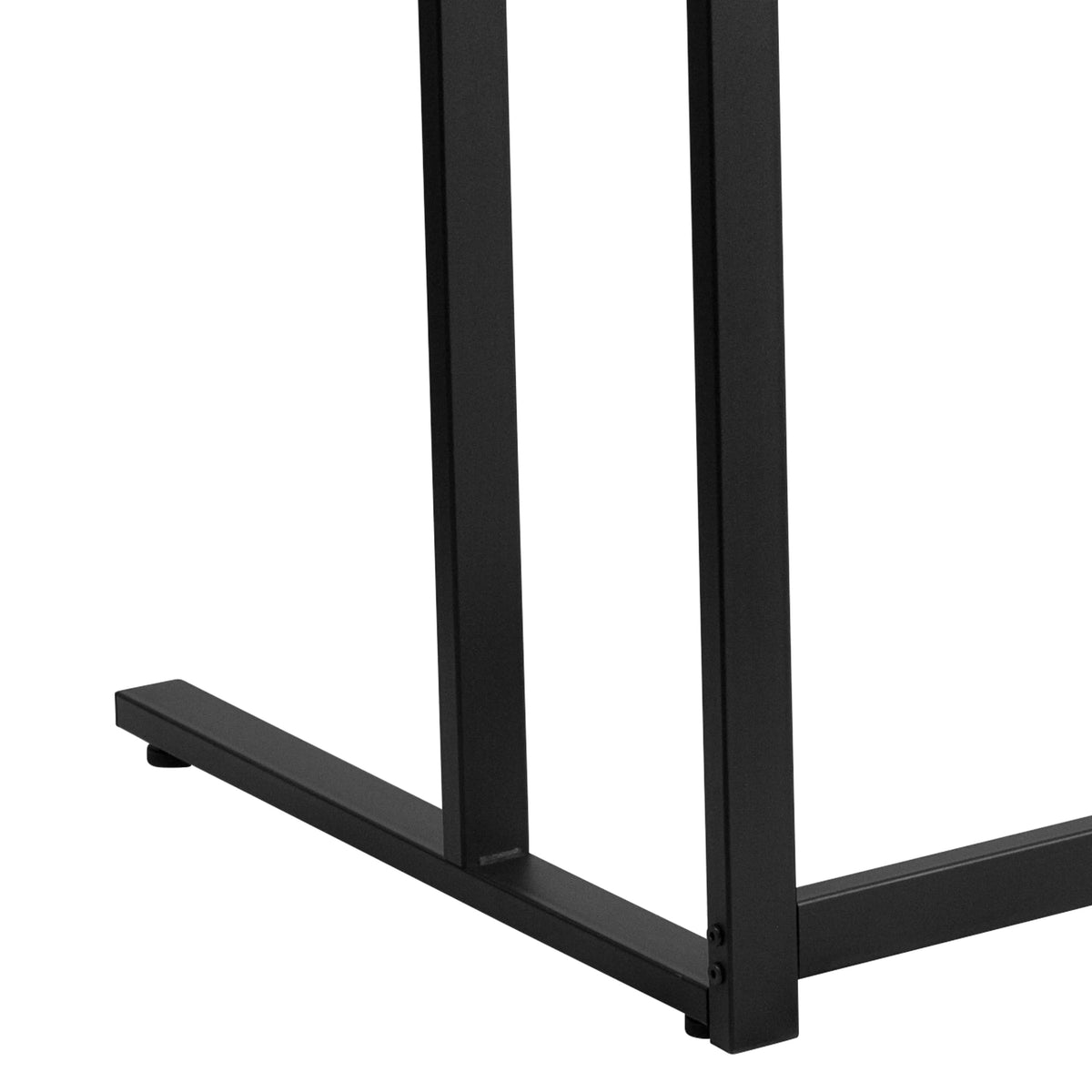 Glass Desk with Black Pedestal Metal Frame Z71214