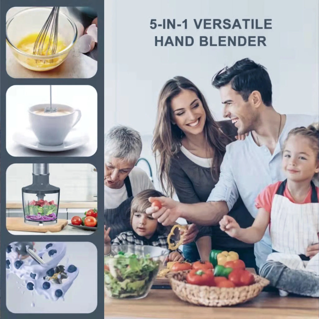 5-in-1 Hand Blender with Adjustable Speeds T422654