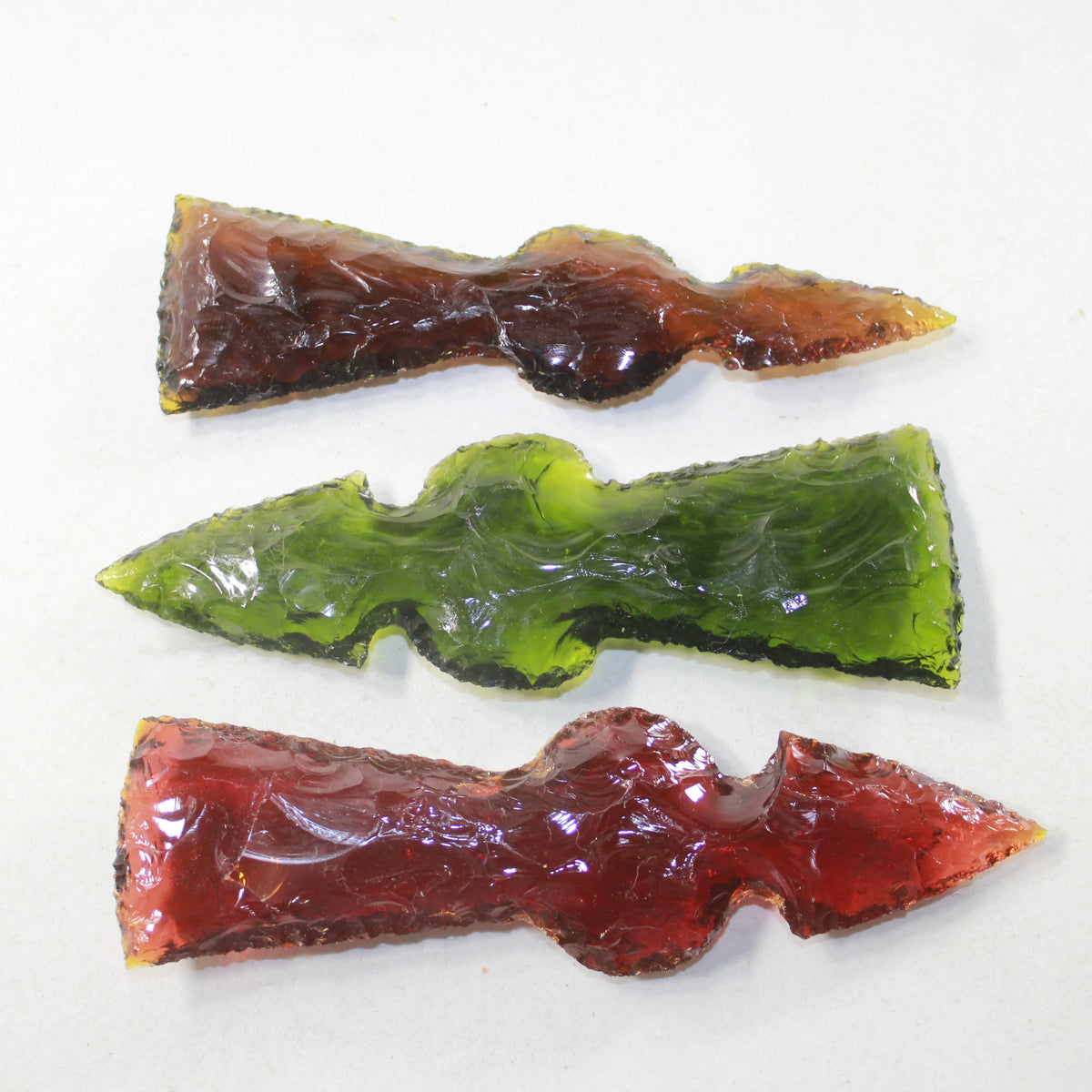 3 Glass Ornamental Tomahawk Heads J626359