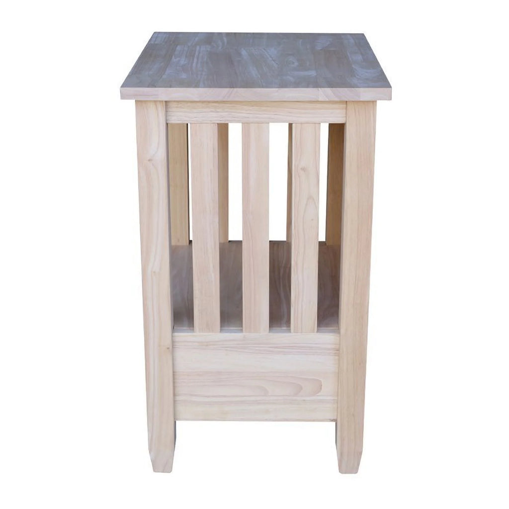 Solid Wood Unfinished End Table with Drawer D544162