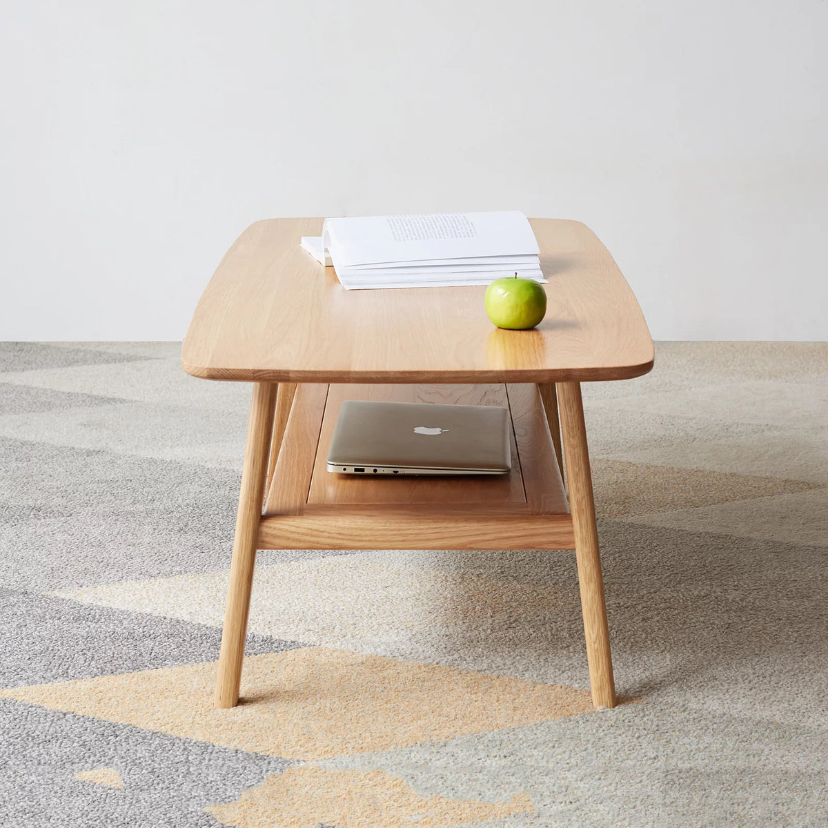 Wood Coffee Table with Storage Shelf N941