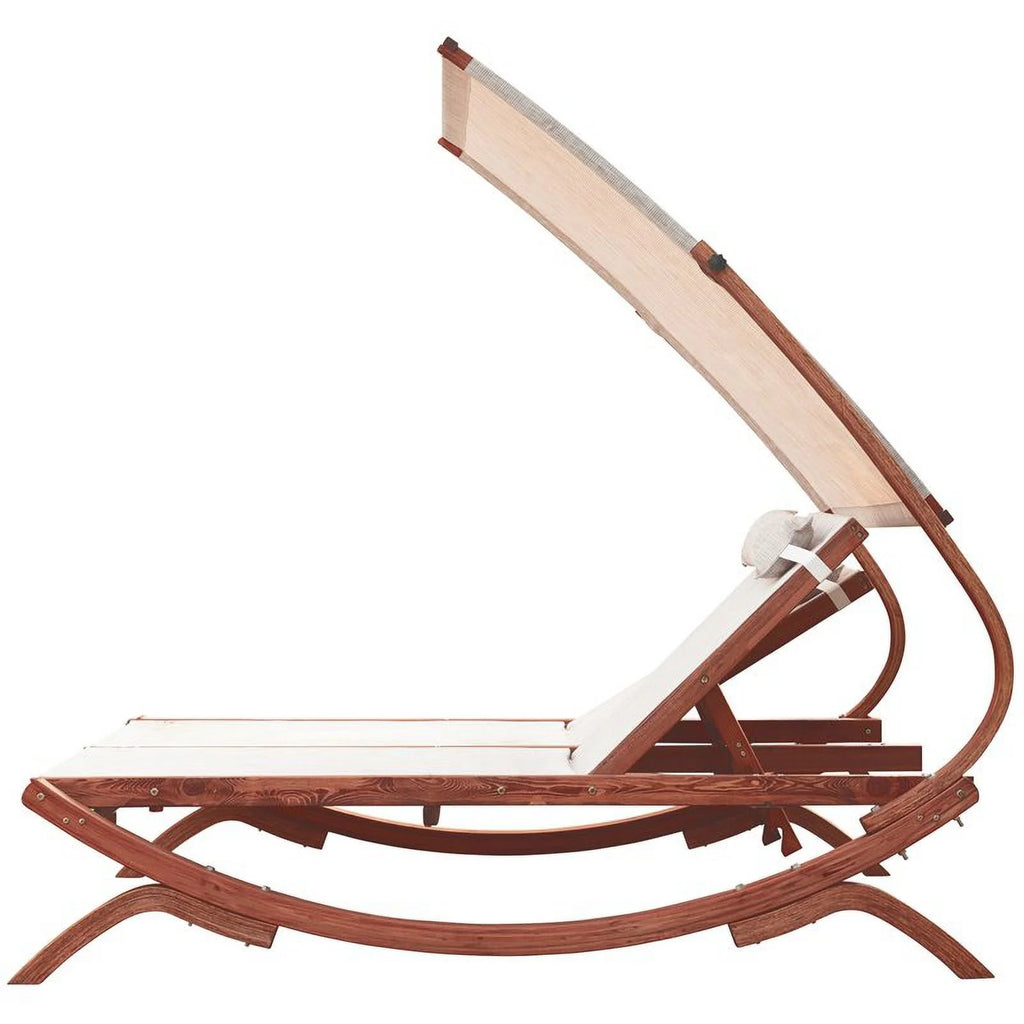 Wood Double Reclining Lounge Chair with Canopy C5064