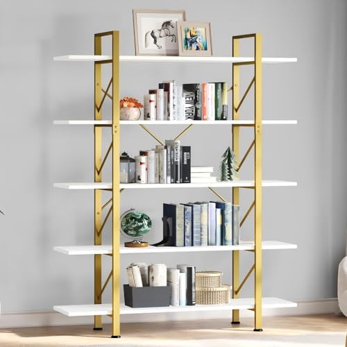 5 Tier Gold Bookshelf W669