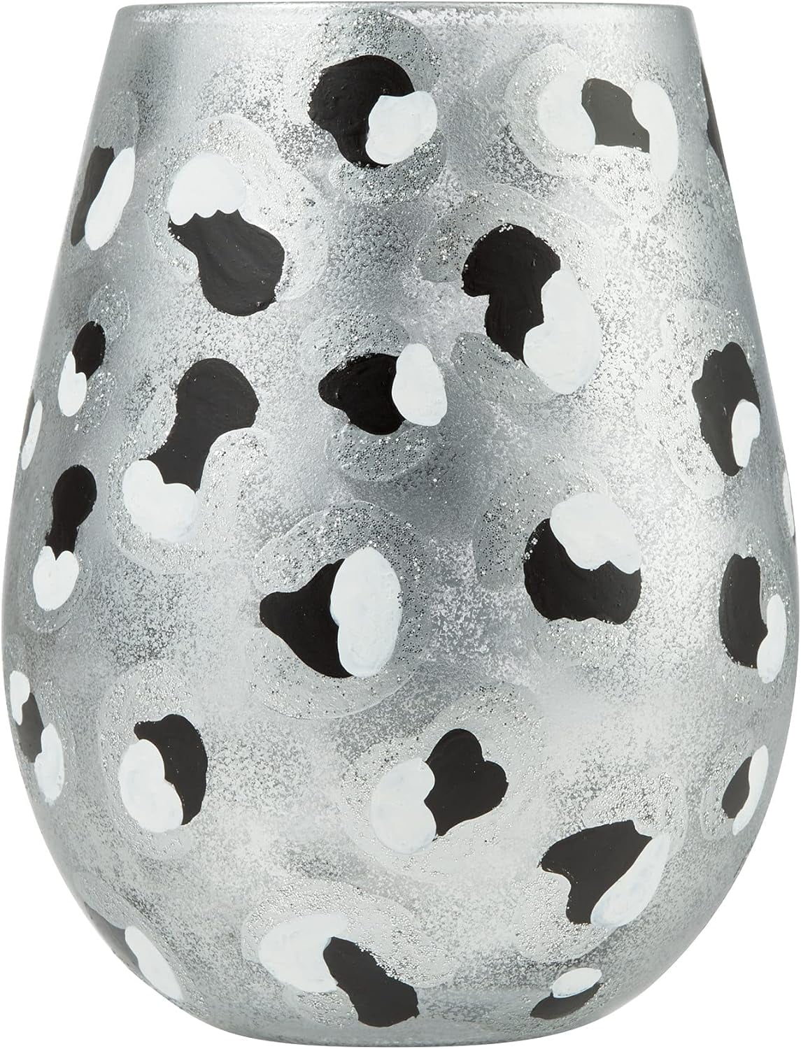 Hand-Painted Stemless Wine Glass 20 Ounce Multicolor Q52819