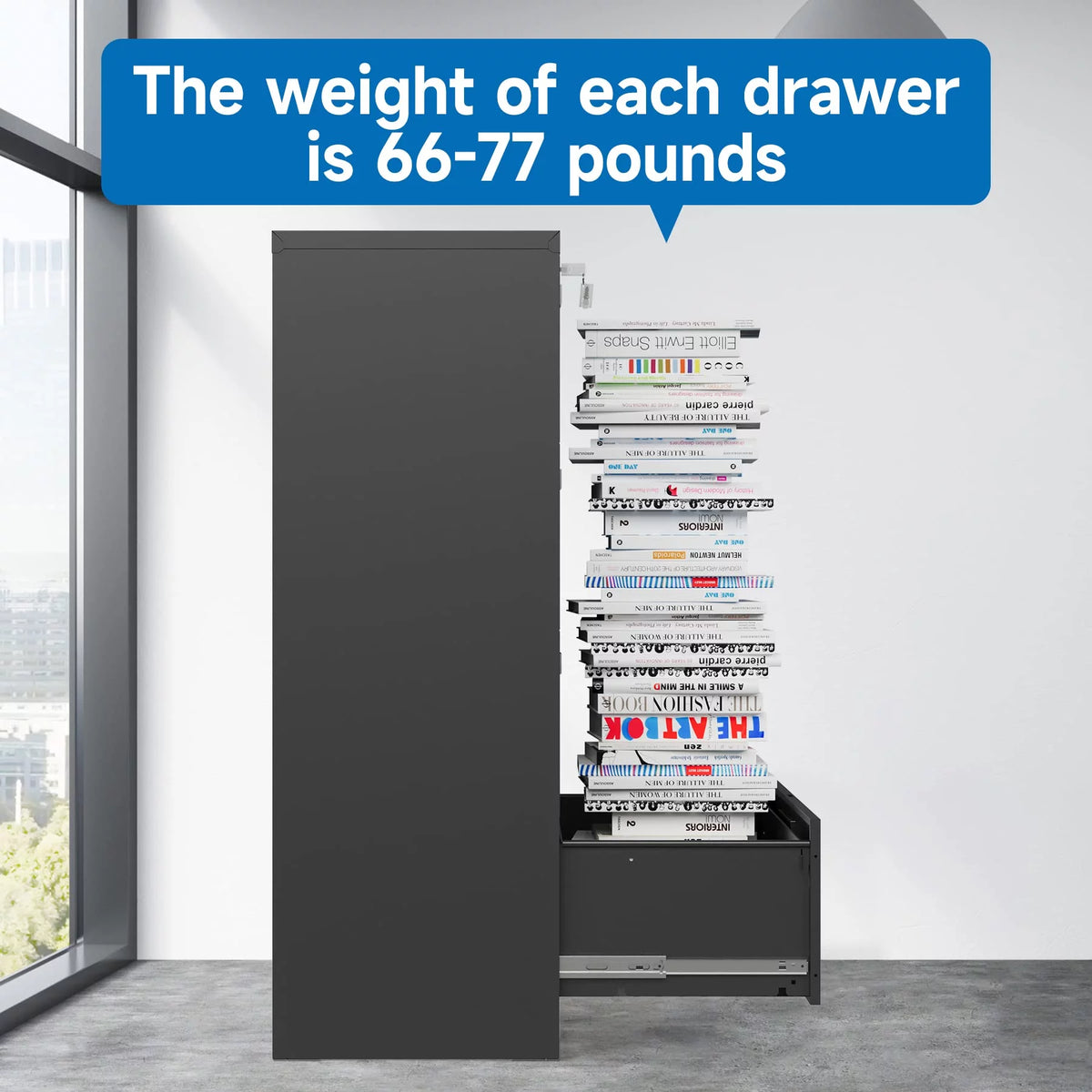 4 Drawer Metal Lateral File Cabinet with Lock R74253