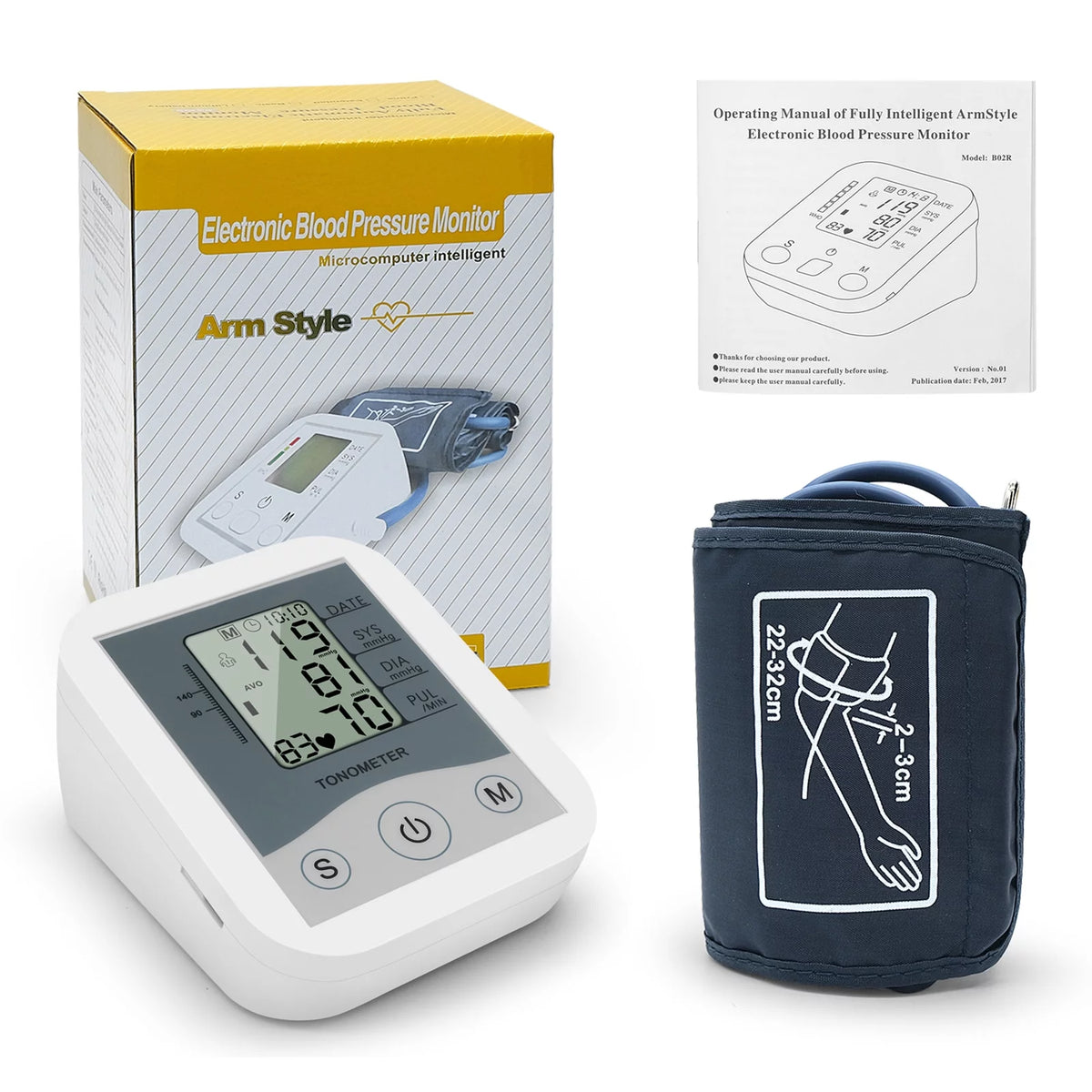Arm Sphygmomanometer LCD Digital Display J758