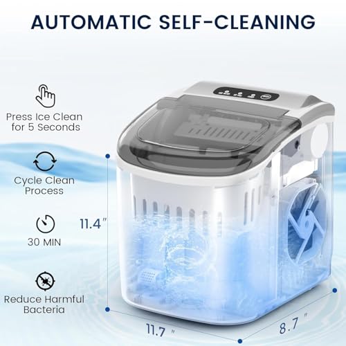 Countertop Portable Ice Maker with Self-Cleaning, 26.5lbs/24Hrs, 9 Bullet Ice Cubes V14559