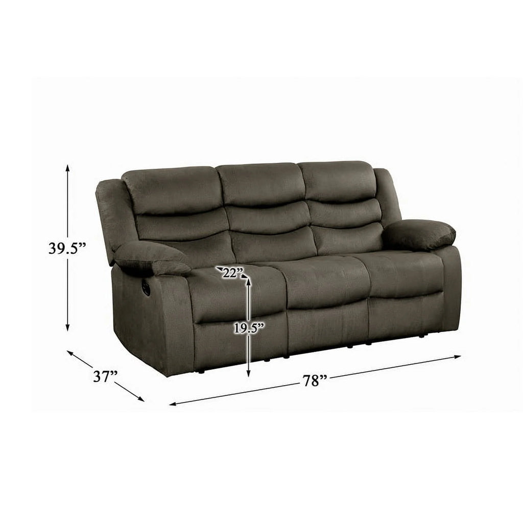 Brown Microfiber Double Reclining Sofa U678516