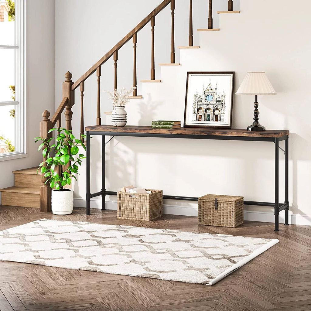 Rustic Brown Narrow Console Table X4975
