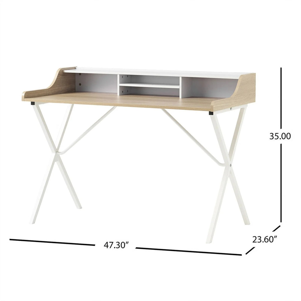Oak and White Computer Desk I5775