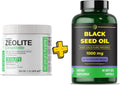 Zeolite Clinoptilolite Powder 1 lb + Black Seed Oil 90 Softgel Capsules D61190
