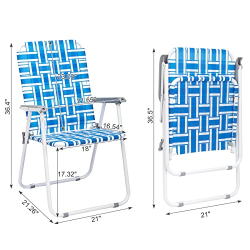 Set of 2 Yellow Webbed Folding Lawn Chair T3764