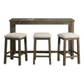 Wood Gray Bar Table Set J717066