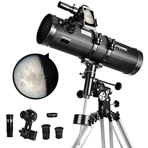 130EQ Newtonian Reflector Telescope with Barlow Lens & Moon Filter W3575