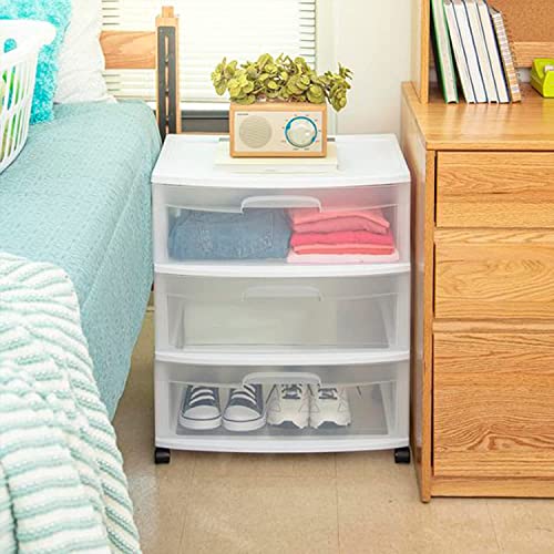 Plastic Storage Drawer Cart with 3 Clear Drawers M185
