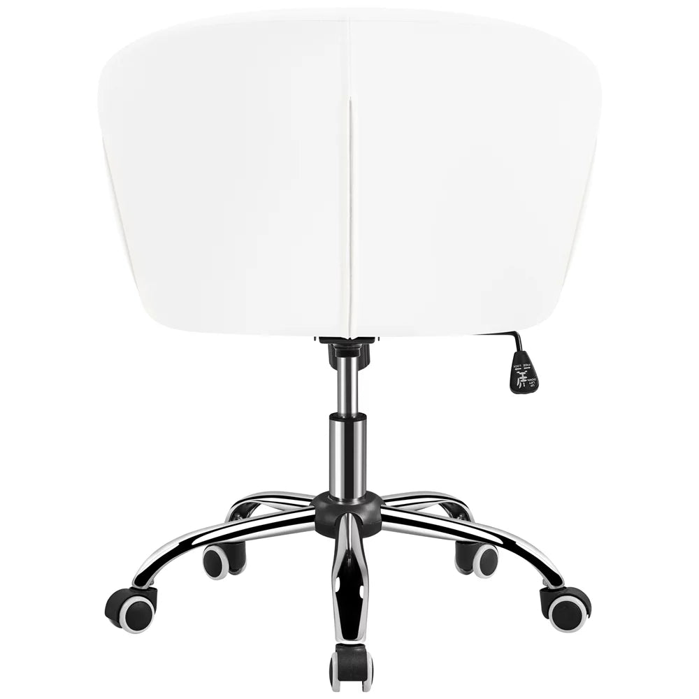 White Swivel Rolling Desk Chair with Armrests X209