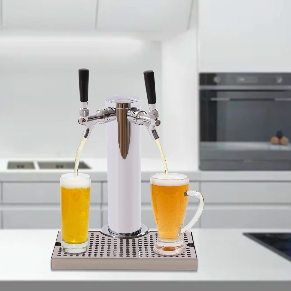 Stainless Steel Double Tap Beer Conversion Kit with Dual Gauge Regulator S865
