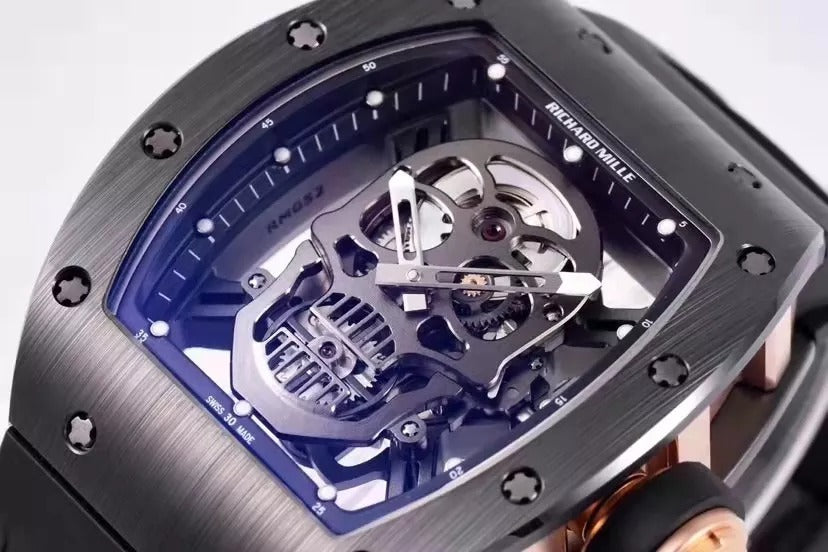 Skull Black Dial Black Bezel Black Rubber Strap Tourbillon Z728721