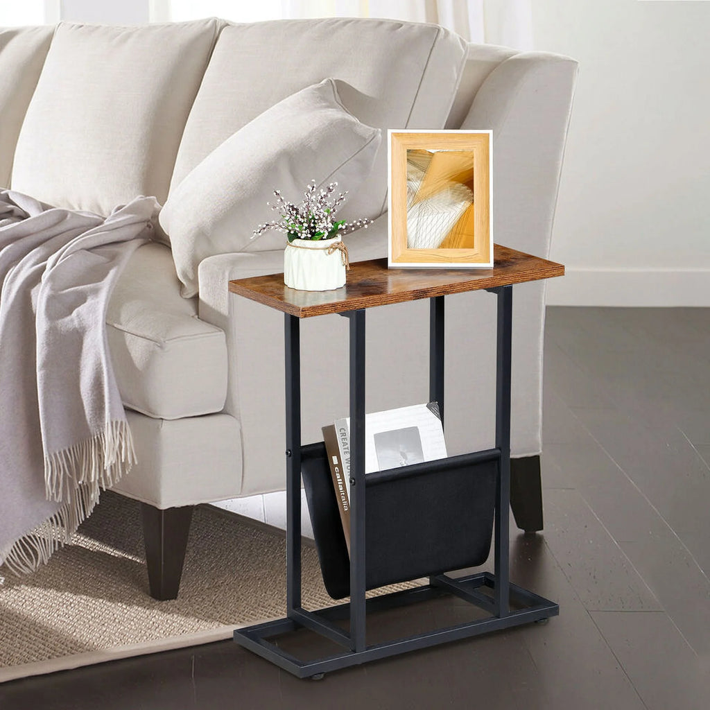 Narrow Side Table with Magazine Holder L140495