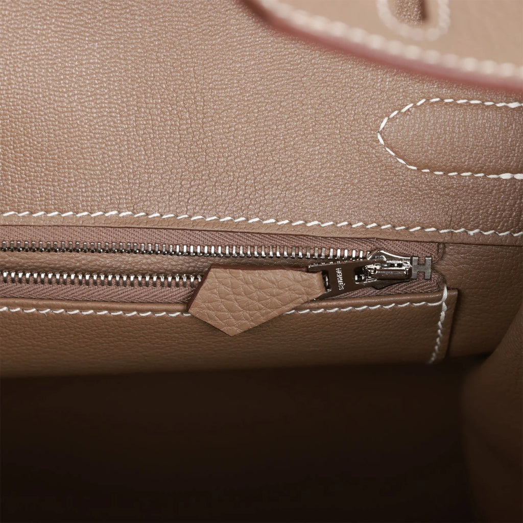 Etoupe Togo Palladium Hardware Handbag F4029