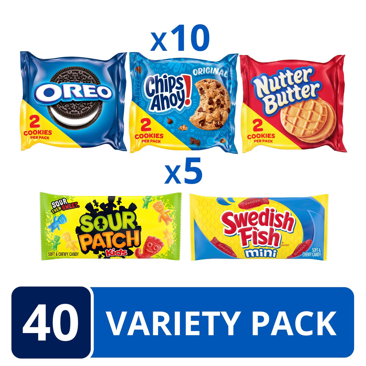 Cookies and Candy Variety Pack, 40 Snack Packs V607
