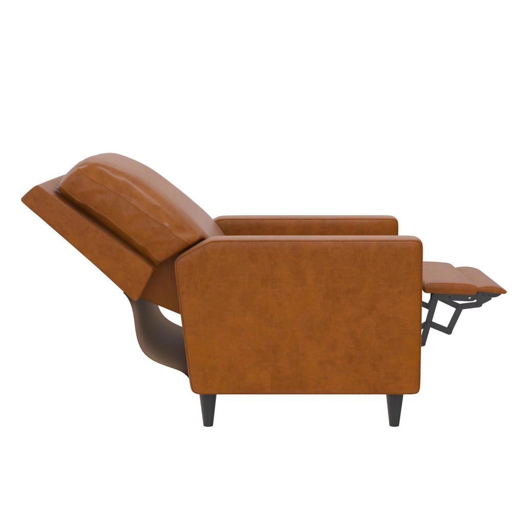 Camel Faux Leather Pushback Recliner P55326