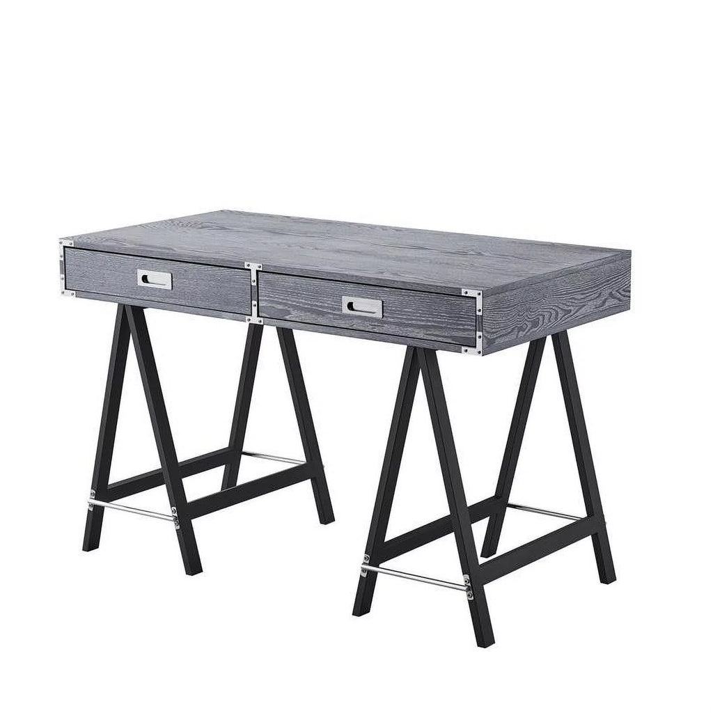 Gray 2-Drawer Wood Writing Desk A4246