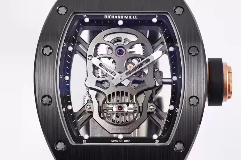 Skull Black Dial Black Bezel Black Rubber Strap Tourbillon Z728721