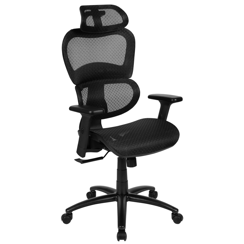 Ergonomic Mesh Office Chair with Lumbar Support in Black R163